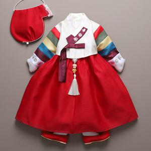 [꼬까한복]시월깃색동 아이보리/아동한복/여아/유아/설빔/돌/추석/백일