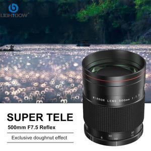 Lightdow 망원 렌즈 미러 캐논 EF 수동 EOS R1 Rebel T8i T7i T6i T3i SL3 90D 80D 니콘 F DSLR 카메라용