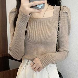 [JHQRHL83_4B]무지 보트넥니트 스퀘어넥 티셔츠 슬림핏