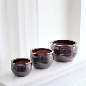 엔티크 옹기 낮은단지 화분 1호 15x10cm 엔티크