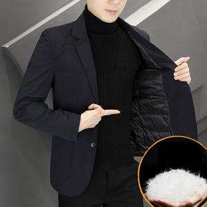 남성용 정장 자켓 패딩 추동코트 융털 라이트 그레이 블랙 세탁 KS4