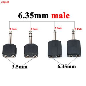 1개 세트 1/4 모노 스테레오 오디오 잭 플러그 어댑터 수-암 3.5mm / 6.35mm 듀얼 헤드폰 마이크 Y 분배기