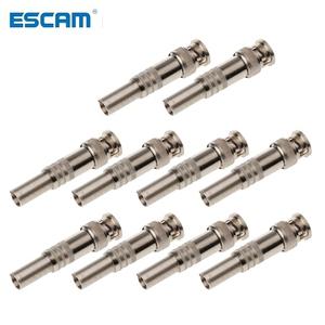ESCAM 10개 세트 BNC Male Plug Connector To Screw For RG-59 Coaxical Cable CCTV Camera