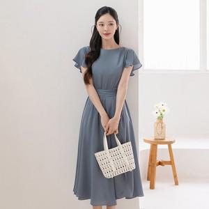 XXL까지) 헤포이 윙 소매 러플 쉬폰 원피스 여름 롱원피스 나들이룩 일상룩 데이트 모임 미시 빅사이즈