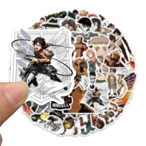 자전거헬멧 스티커 50개 일본 애니메이션 진격의 거인 스티커 귀여운 그래피티 데칼 스케이트보드 휴대폰