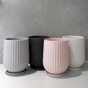 마이플랜트 원형라인 클레이 토분 15호 무광 매트 컬러 다육 화분 세트
