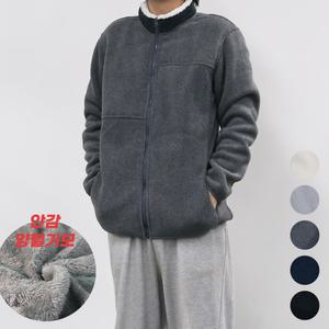 핸써밍 빅사이즈 (S~4XL) 많이 두껍지 않은 기모 후리스 점퍼 양털 플리스 집업 자켓 5컬러