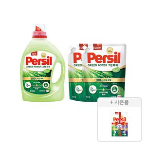 퍼실 그린파워 드럼/일반 겸용 액체세제 2.65L, 1개+리필 1.8L, 2개+증정(파워젤 라벤더듀얼  파우치 300mL, 1개)