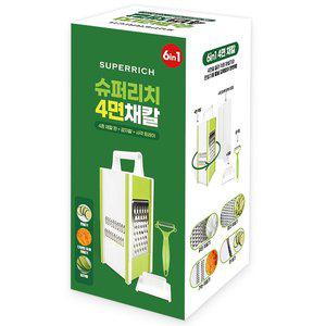 [케이에스몰]슈퍼리치 4면 채칼 무채칼 채썰기 만능 멀티 채칼 다용도 야채 슬라이서 감자칼 가는채칼 ...
