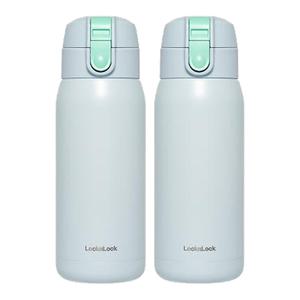 락앤락 스쿨핏 코튼캔디 원터치텀블러 370ml, 블루, 2개