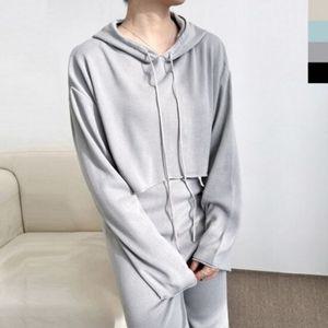 데일리 후드 니트티 뽀얌크롭