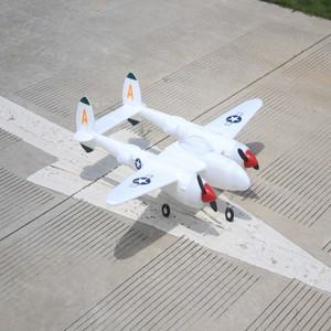 RC 워버드 비행기, 1.2m 날개 길이, P38 EPO 더블 모터, 화이트 컬러