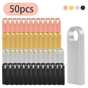 금속 USB 플래시 드라이브 펜 1GB 2GB 4GB 8GB 1GB 스틱 3 6 12 메모리 결혼 선물용 50