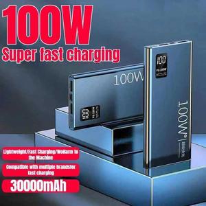 무선 듀얼 포트 초고속 충전 휴대용 외장 기 삼성용 30000mAh 100W