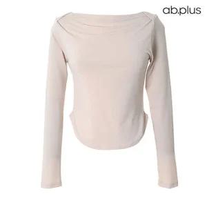 [ab.plus] 보트넥 슬림 라인 디테일 티셔츠 (LSZ5MK31A)