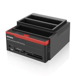 VSVABEFV IDE 하드 드라이브 HDD 도킹 스테이션 독 리더, 2.5인치 3.5인치 외장 인클로저, 카드 리더 USB 3.0 허브, 3.0~2개의 SATA 포트