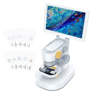 9인치 IPS 터치스크린이 장착된 T1 생물학적 디지털 현미경, 1600배 광학 대물렌즈, STEM 키즈 WINDOWS /MAC 호환