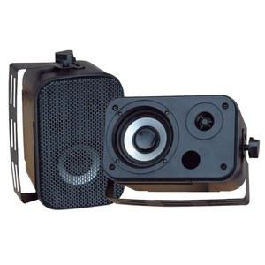 Pyle - 실외 스피커 시스템 유선(페어), 해병대 2급 300W 피크 파워, 3.5인치 우퍼 및 1인치 트위터, 벽 또는 천장용 유니버설 마운트, 수영장, 파티오, 보트, 데크 홈 시어터(블랙)에서 사용 가능