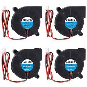 4팩 브러시리스 듀얼 볼 베어링 블로워 팬, 멜라이프 12V 5015 터빈 터보 50x15mm - 고속