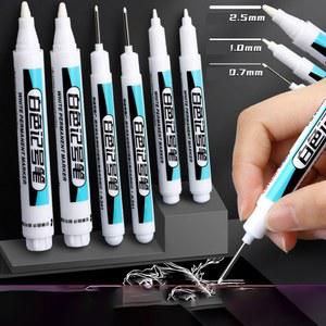 방수 백색 영구 페인트 펜, 유성 마커 부드러운 필기감, 바래기 쉬움, 내마모성, 0.7mm, 1.0mm,. 2.5mm