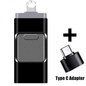 3.0 USB 메모리 3.2 드라이브 대용량 C타입 귀여운 4 IN 1 OTG 플래시 for iPhone 16GB 32GB 64GB 128GB 25
