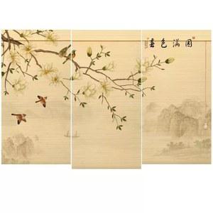 산수화 블라인드 대형 2.1MX1.8M 서재 10꽃과새 결재창 한국화 타입 수묵화폭포