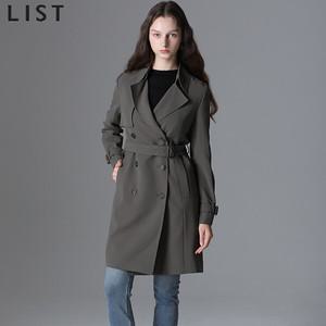 [리스트(LIST)] 더블버튼 케이프 밸티드 트렌치코트 (택가격:268000원)