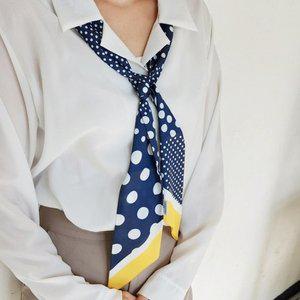 [애슬릿] 국산 도트 여성 쁘띠 봄 타이 방도 롱 스카프