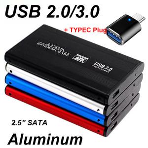 USB 3.0/2.0 2.5인치 하드 드라이브 디스크 인클로저 HDD 외부 박스 케이스 알루미늄 캐디 2.5 Sata LED 라
