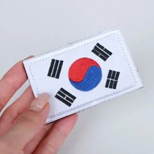 화이트 태극기 자수패치 찍찍이 밀리터리 와펜 대한민-WFFQF8O