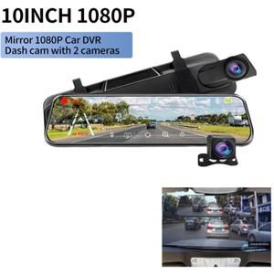 자동차 대시 캠, 10 인치, 4K Dvr 카플레이, 자동 GPS, 5G 와이파이, AUX 스트림, 백미러, 대시 캠 카메라,