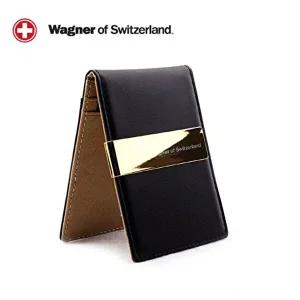 SwissWagner 천연소가죽 머니클립24k도금(블랙)-WCB3DFC