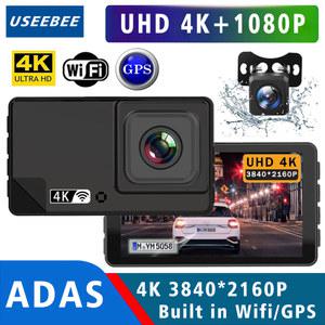 룸미러 블랙박스 ADAS 4K 2160P 대시 BSD WIFI GPS 미니 자동차 DVR 카메라 듀얼 렌즈 비디오 드라이브 녹음기 등록 야간 투시경