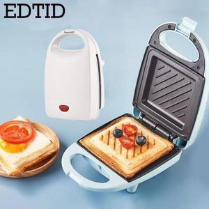 EDTID 전기 샌드위치 메이커 미니 라이트 음식 빵 머핀 아침 오믈렛 베이킹 팬 파니니 그릴 히터 오븐 EU