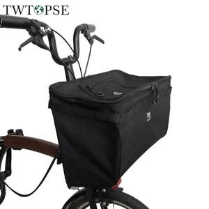 TWTOPSE 자전거 전면 캐리어 블록 포함 접이식 바구니 가방  Brompton 3SXITY PIKES Dahon Tern Fnhon용 대