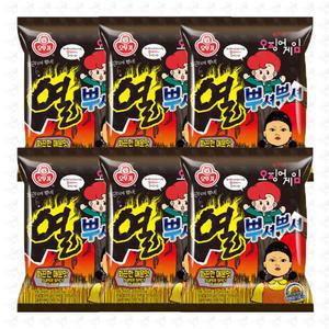 열뿌셔뿌셔 90g 6개 뿌셔뿌셔 매운맛 시리즈 열 라면스낵