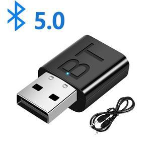 USB 블루투스 5.0 리시버 무선 어댑터 3.5mm AUX 잭 PC 자동차 음악 스테레오 오디오 TV 헤드폰용