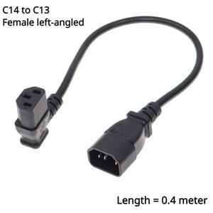 IEC 320 C14 C13 남성 여성 전원 어댑터 LCD LED 마운트 TV용 90도 각도 연장 케이블