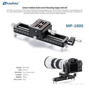Leofoto MP-180S 매크로 포커싱 레일 사진 카메라 슬라이더 비디오 녹화 트랙 데스크탑 촬영 DSLR 용 1/4
