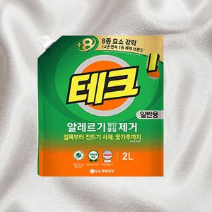 테크 세탁세제 진드기 알레르기 제거 액체세제 일반용 깔끔하게 2L 3개