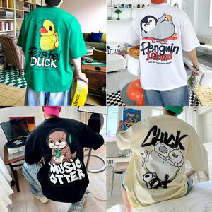 18종 물가동물 냉감 아이스 쿨링 프린팅 반팔티 데일리룩 커플 휴양지 바캉스