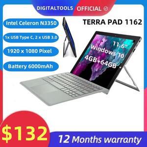 TERRA PAD1162 11.6인치 FHD 셀러론 N4100 4GB RAM 64GB Windows 10 태블릿 유형 C 2xUSB 3.0 1920 x 1080