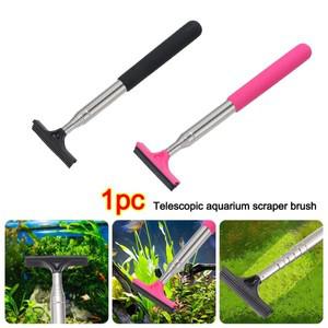 Telescopic Aquarium Scraper Brush Plastic Stainless Steel Fish Tank Brush Multi-Purpose Aquarium Cle