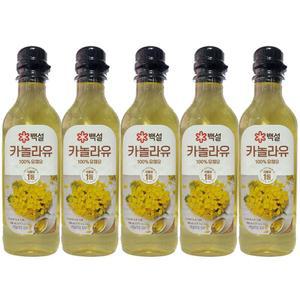CJ제일제당 백설 카놀라유 500ml 5개 100%유채유 1등식용유 오일