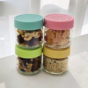 헥사 제뉴엔 실리콘뚜껑 샐러드 밀프랩 보틀 유리병 180ml SG255 4P