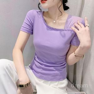 라인댄스상의 비즈 티셔츠 M 댄스 복장 라틴 스포츠 챠