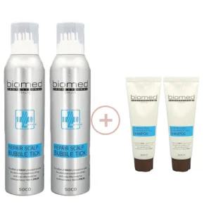 바이오메드 리페어 스캘프 버블틱 300ml+300ml+ 바이오메드 쿨샴푸 100mlx2/두피 비듬 각질 쿨링감 홈케어 탄산버블로 두피를 건강하게