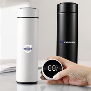 볼보 호환 R디자인 S80 S90 XC90 S60 V40 용 자동차 스테인리스 스틸 스마트 호환 온도 표시 컵 커피 보틀