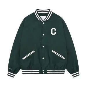 COVERNAT C 로고 바시티 자켓 h+ 그린 360405