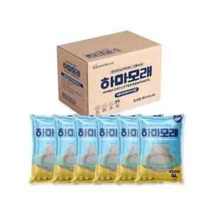 하마 벤토나이트 모래 (4L/베이비파우더향)X6개
